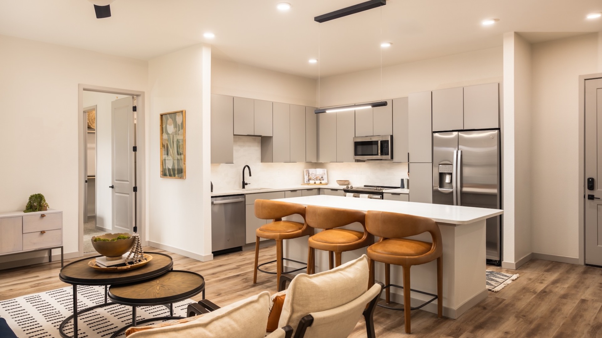 kitchen with an island and stainless steel appliances