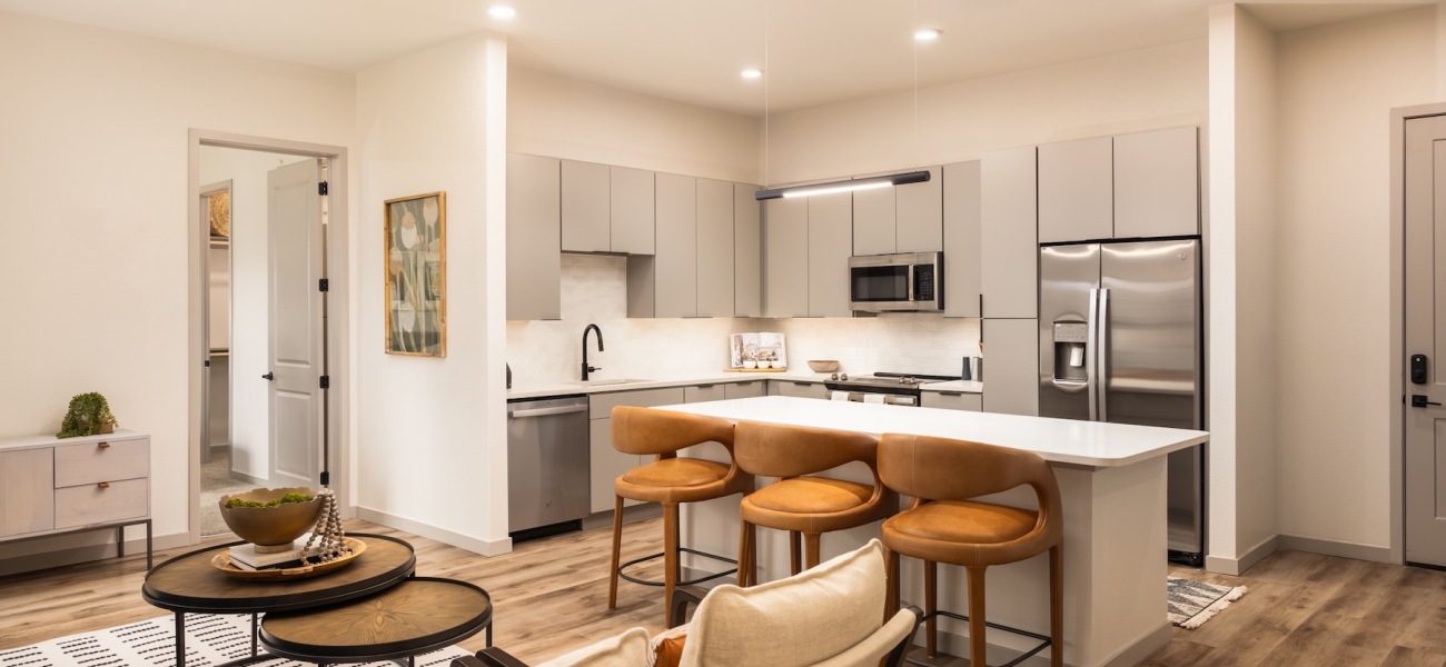 kitchen with an island and stainless steel appliances